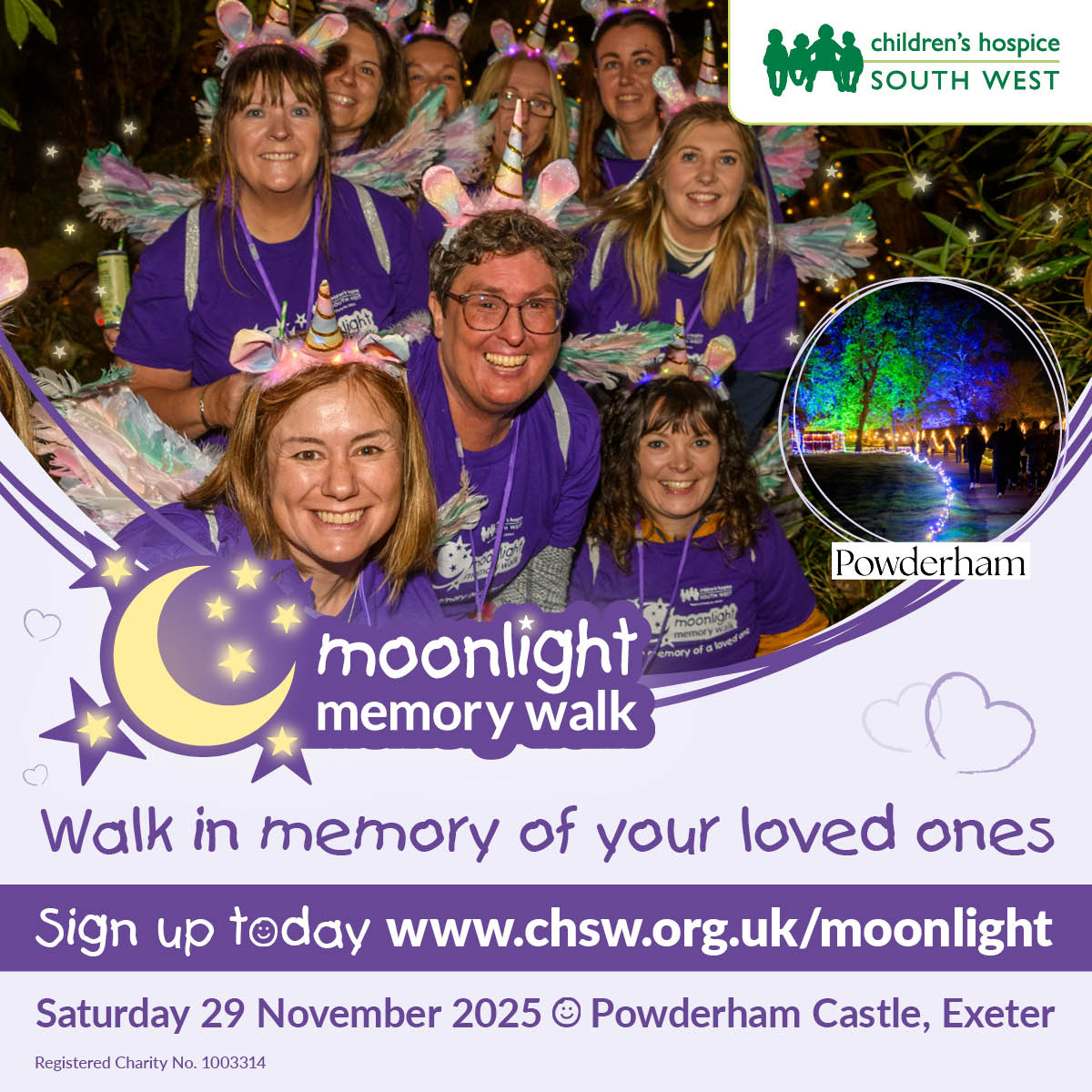 A poster advertising Moonlight Memory Walk 